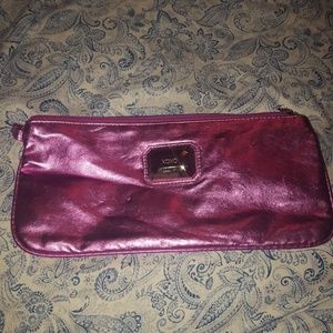 Metallic fuchsia wristlet